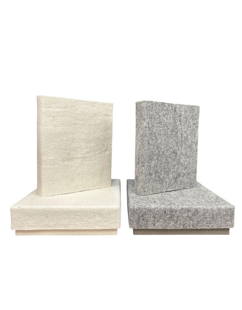 Set of a box and register with 100% wool felt