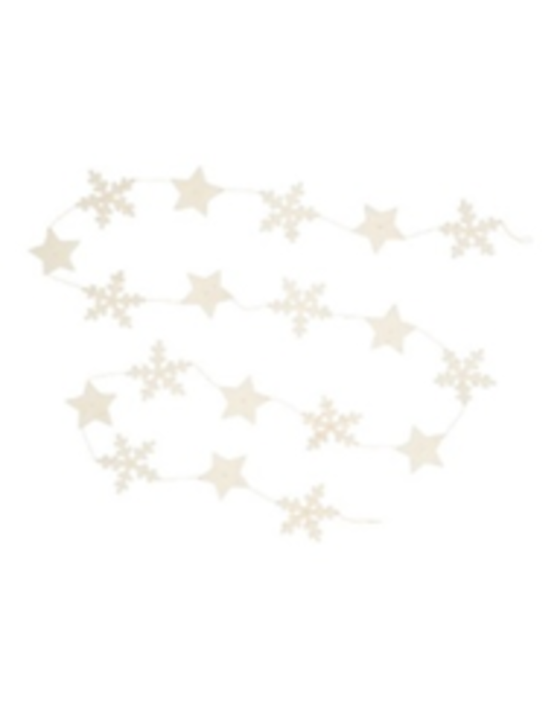 . Guirlande avec étoiles en feutre blanc