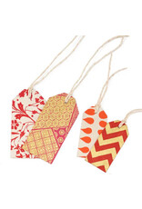 NE136 - Lot de 4 étiquettes cadeaux en papier lokta avec impression dorée