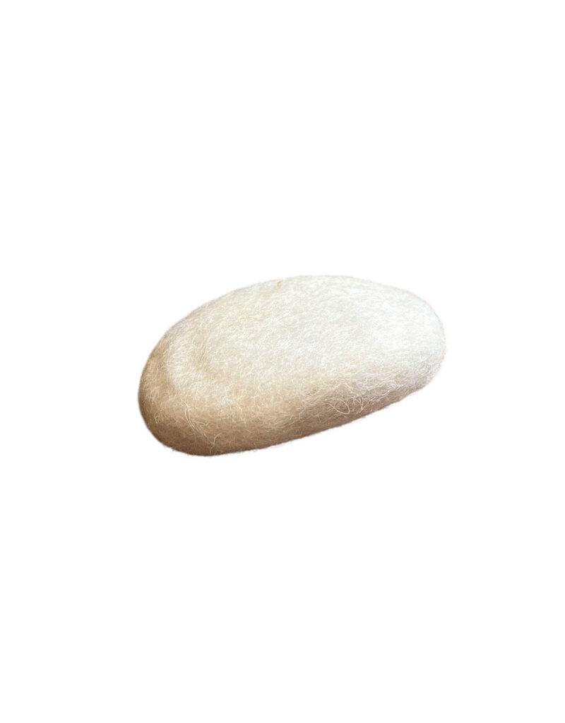 natural soap wrapped in wool felt