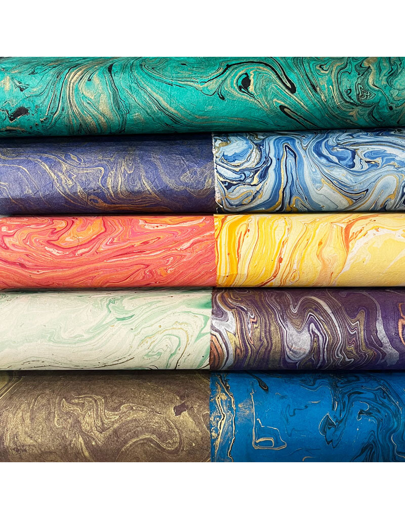 NE222 - Lokta paper with a marbled print