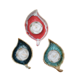 TH145 plat en porcelaine avec bougie chauffe-plat