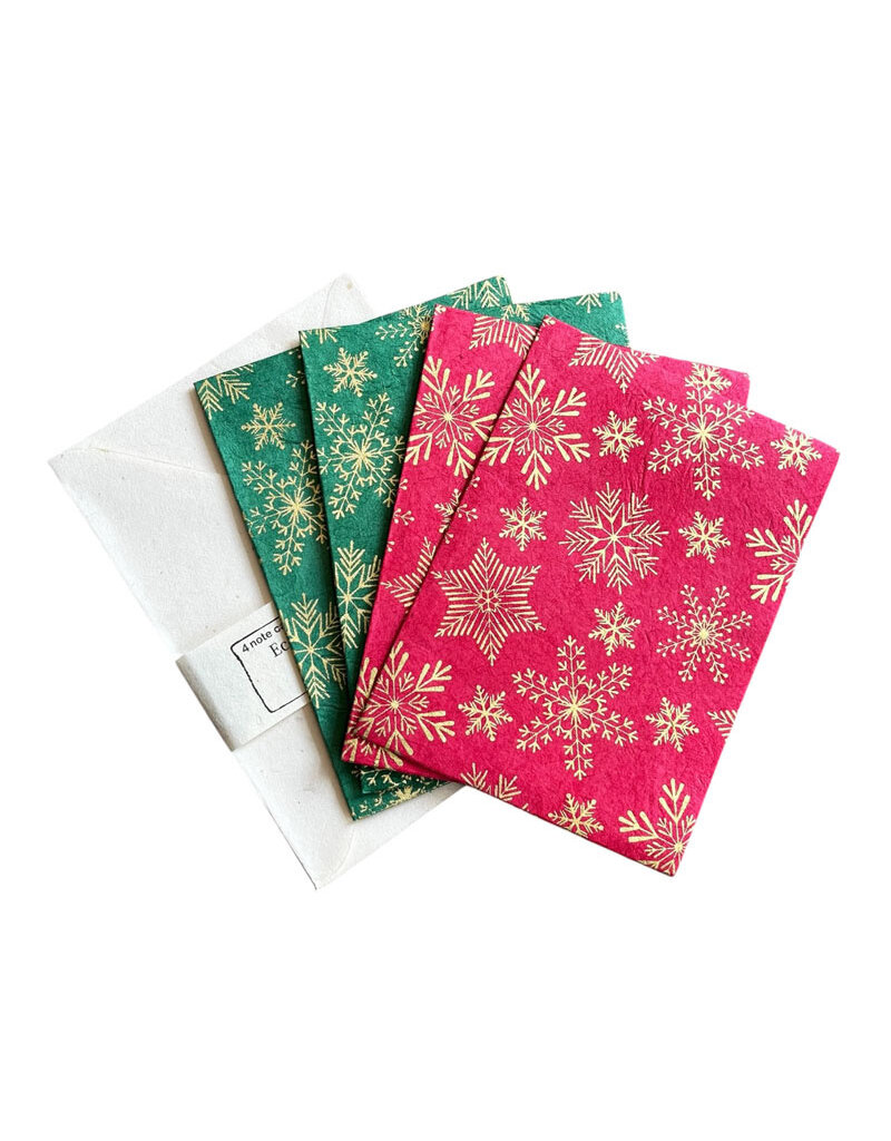 Jeu de 4 cartes en papier lokta