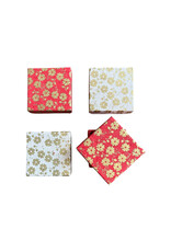 Set mit 4 Schachteln Lokta-Papier mit Golddruck