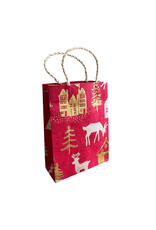 Set of 4 Lokta paper bags with Christmas print