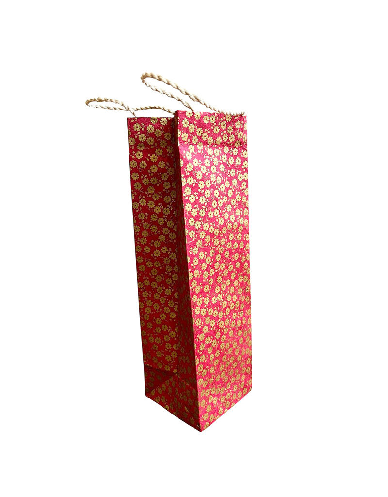 Tasche für Flaschen, aus Lokta-Papier, 10 x 10 x 37 cm