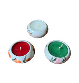 TH062 Large round candle in porcelain.