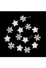NE521 - Garland with white felt stars