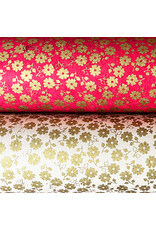 Lockenpapier mit kleinem goldenen Blumendruck