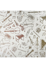 NE743 - Papier lokta avec instruments de musique