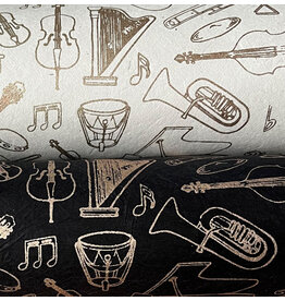 NE743 Papier Lokta imprimé d'instruments de musique