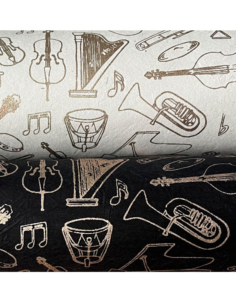 NE743 - Papier lokta avec instruments de musique