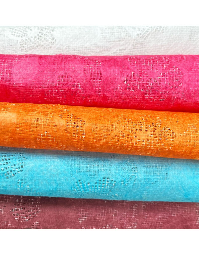 TH712 - Maulbeer-Papier mit transparentem Blumenmuster