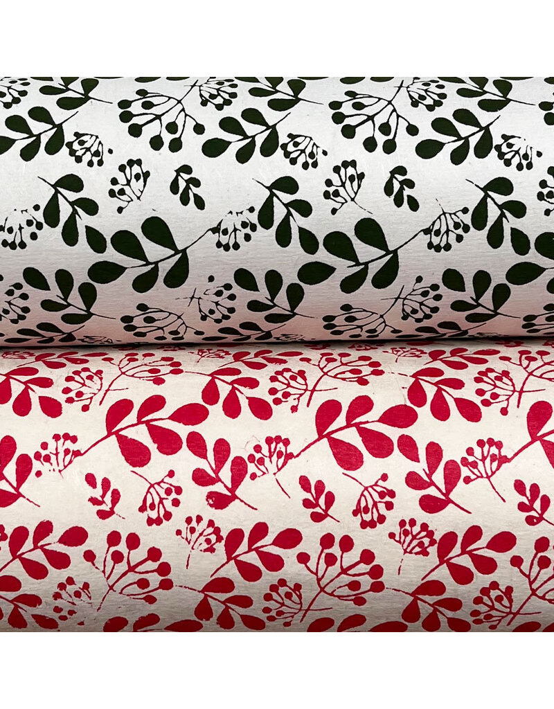 NE884 - Papier lokta avec impression fleurs