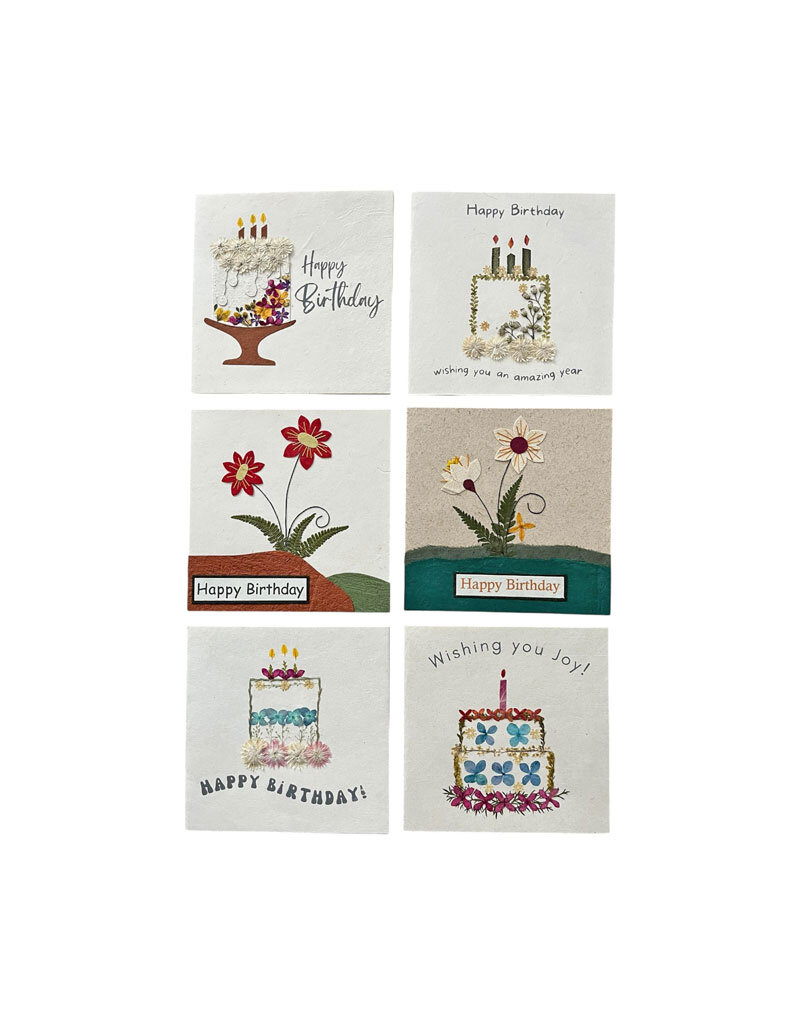 . 6 cards/envelopes with Happy Birthday design