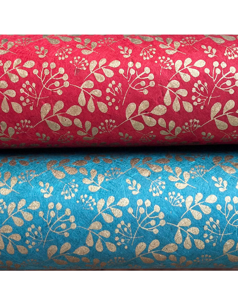 NE887 - Papier lokta avec impression fleurs