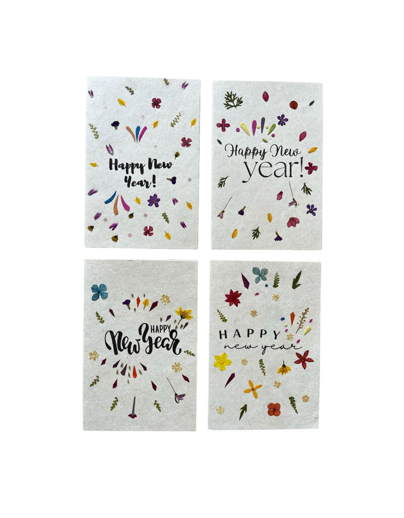 . Set 4 cards/envelopes Happy New Year