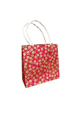 Bags of lokta paper with gold print 12x12cm