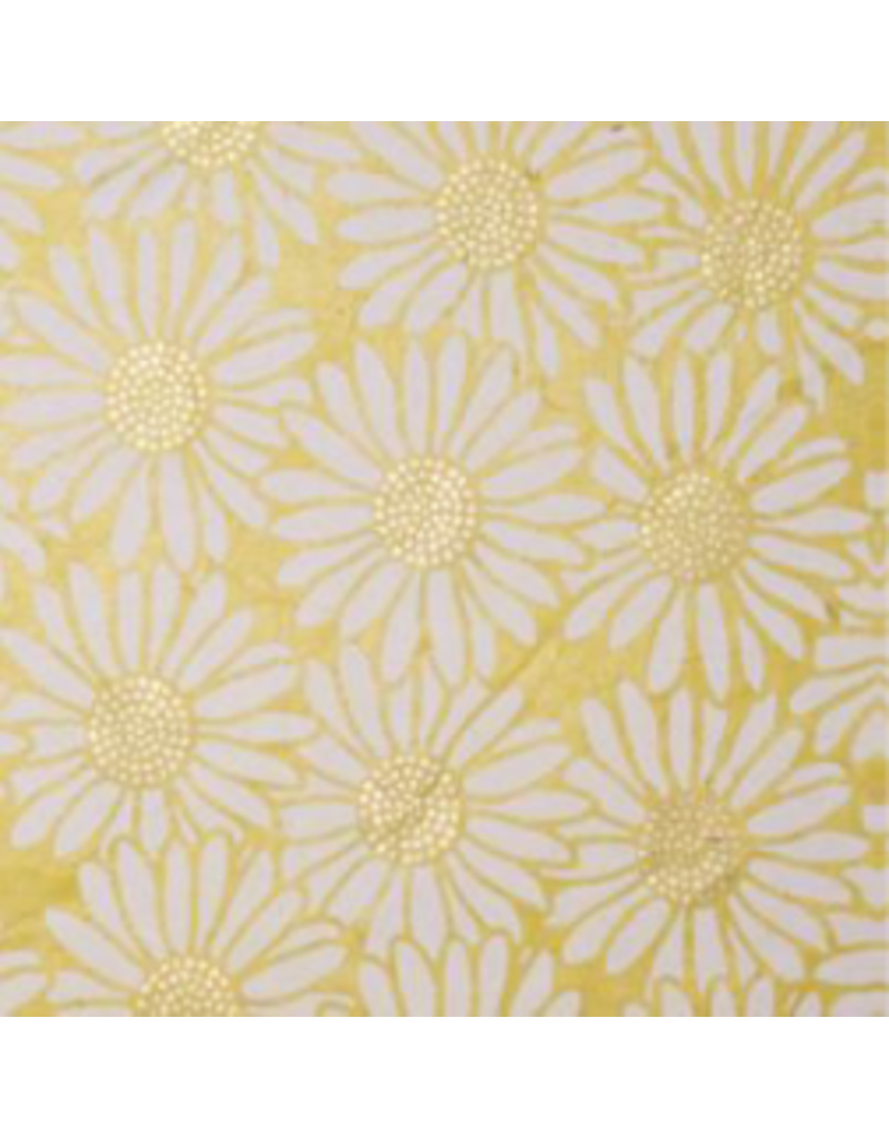 Papier Lokta avec une impression de marguerites