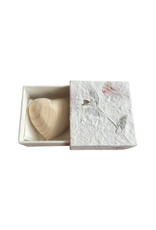 TH042 - Cuddle stone wooden heart. Approx. 7 cm.