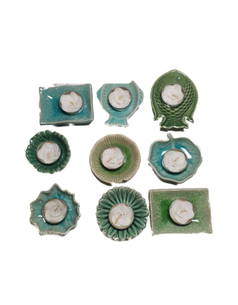 plat en porcelaine avec bougie chauffe-plat 8cm