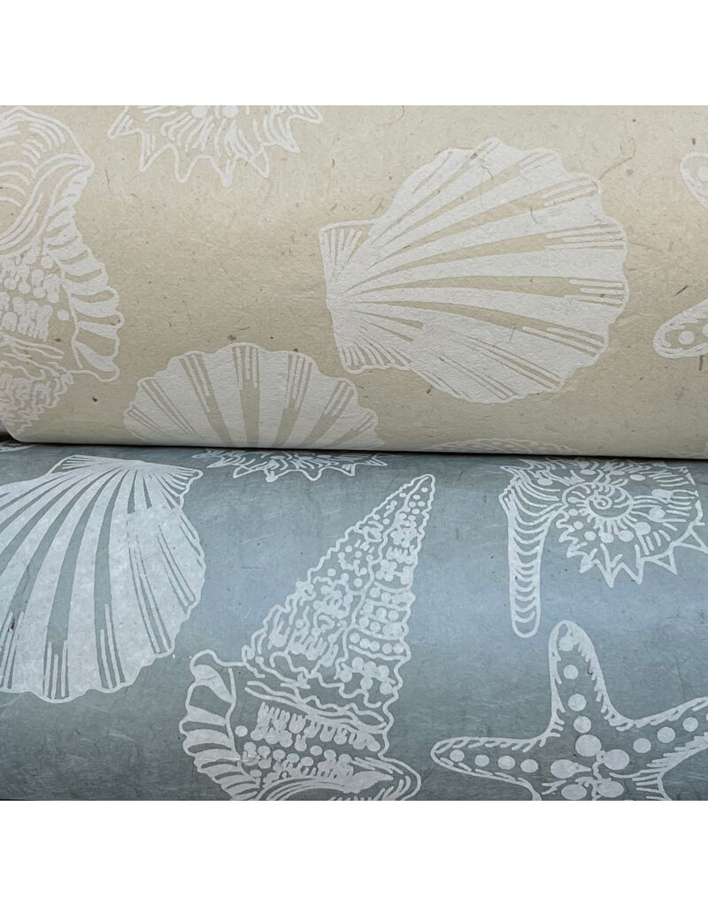 NE745 - Lokta-Papier mit Muschelprint