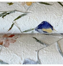 TH079 - Papier de mûrier avec mélange de fleurs