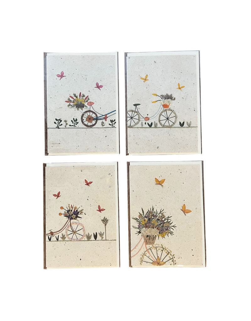 . Set 8 cards/envelopes with bicycles