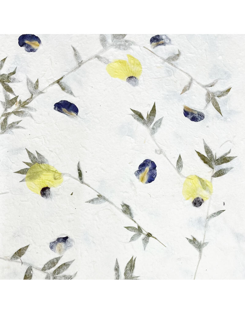 TH971 - Papier de mûrier avec des fleurs de musc