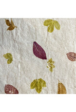 Mulberry corn paper with leaves print