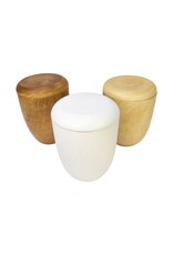 TD525 - Mango wood urn 27x20cm