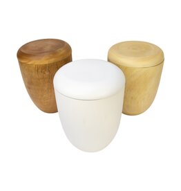TD525 - Mango wood urn 27x20cm