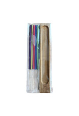 TH159 - Wooden incense holder with 5 incense sticks
