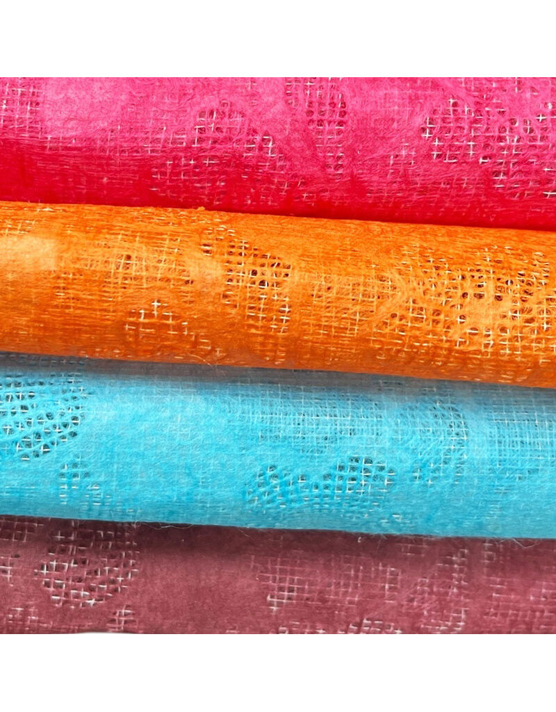 TH712 - Mulberry papier met transparant bloemenpatroon