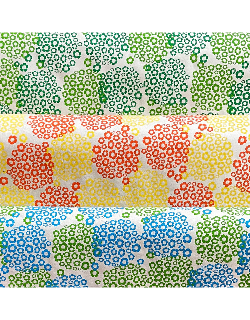 NE006 - Lokta paper with hydrangea print
