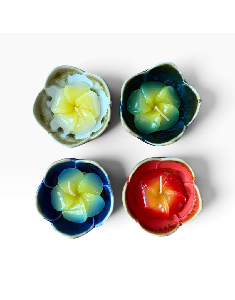 TH035 - Porzellanschale mit Blumenkerze