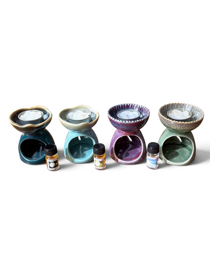 TH410 - Brander met olie en waxine lichtje 10cm