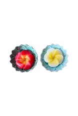 TH030 - Plat en porcelaine avec bougie fleurie