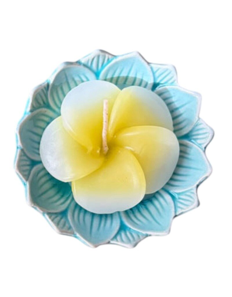TH030 - Porcelain dish with flower candle