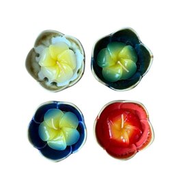TH035 - Plat en porcelaine avec bougie fleurie