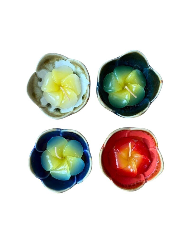 TH035 - Porcelain dish with flower candle