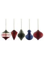 AE521 - Lot de 5 décorations de Noël en papier