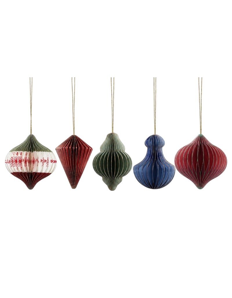 AE521 - Set of 5 paper Christmas decorations