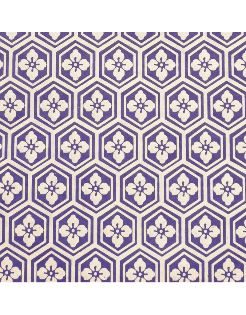 NE803 - Papier Lokta à motif nid d'abeille/fleur