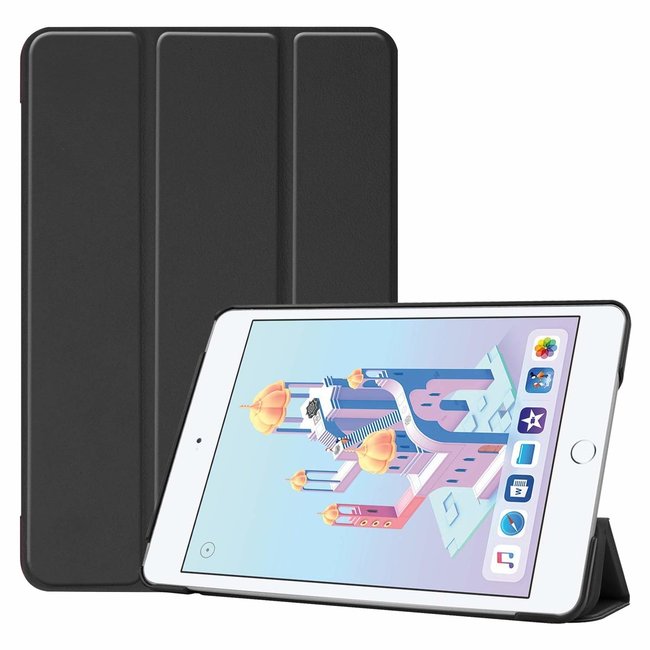 iPad Mini 2019 hoes - Tri-Fold Book Case - Zwart