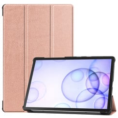 Samsung Galaxy Tab S6 hoes - Tri-Fold Book Case - Rosé Goud