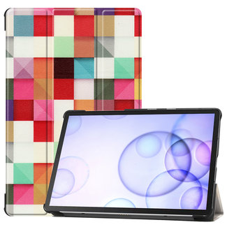 Cover2day Samsung Galaxy Tab S6 hoes - Tri-Fold Book Case - Blocks