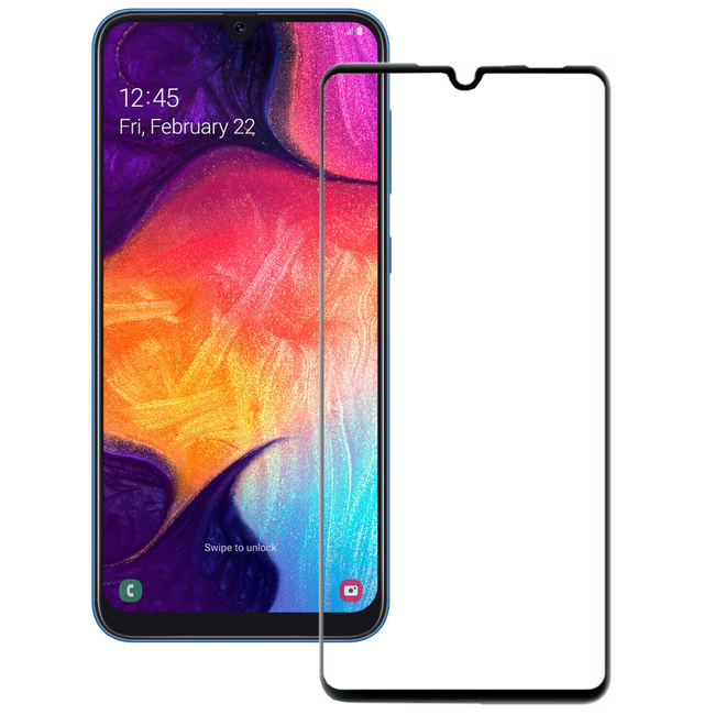 Samsung Galaxy A20e - Full Cover Screenprotector - Zwart