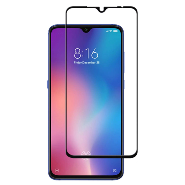 Xiaomi Mi 9 - Full Cover Screenprotector - Zwart