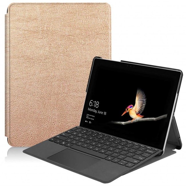Microsoft Surface Go (1 & 2) Tri-Fold Book Case  Rose- Gold